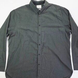 Billy Reid Wool Cotton Blend Standard Sz 2XL Men Charcoal Gray Button Down Shirt